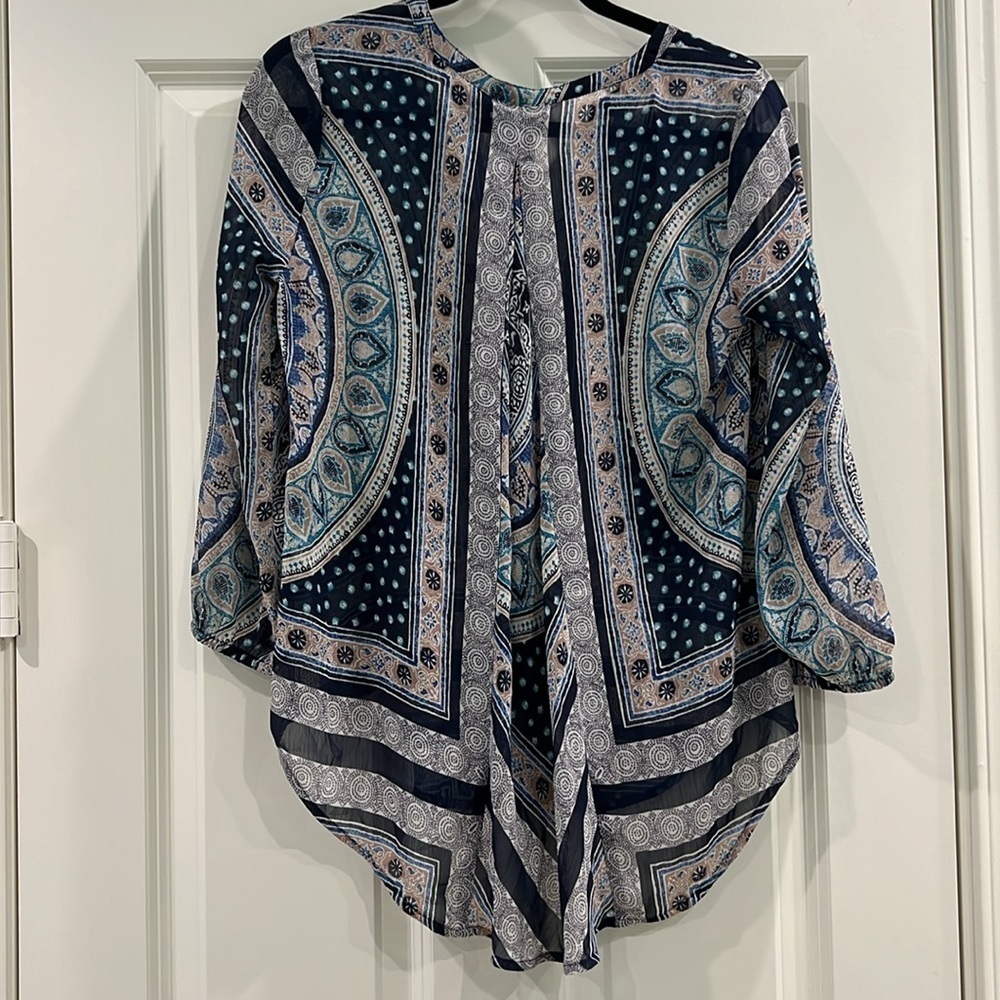 Lucky Brand paisley button up blouse - Picture 3 of 3